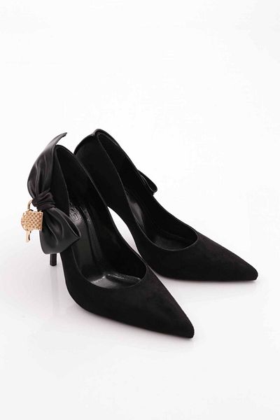 DGN 4537 Model Black Women's Heeled Shoes - Calf