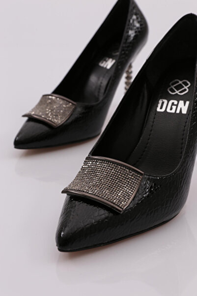 DGN 917 Kadin Kare Tokali Topuklu Ayakkabı
