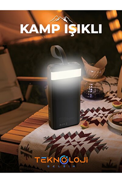 Teknoloji Gelsin Hızlı Şarj Özellikli Powerbank 30.000 mAh 22.5 W PD Kamp Işıklı Lcd Göstergeli Yeni Nesil Usb-C