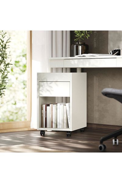 erorex وحدة أدراج بعجلات، أبيض عاجي، 35×60 سم