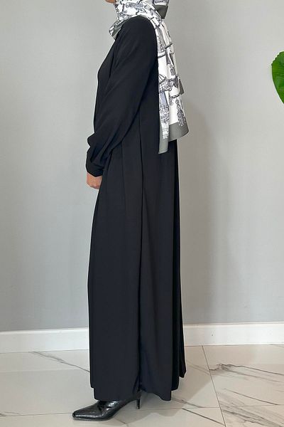 Lale Butik Όνομα όπλου - 01 Μαύρο Ολόσωμο Κουμπωτό Φεράκι