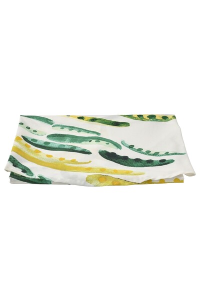 Generic Tablecloth, patterned yellow/green/white round, 150 cm