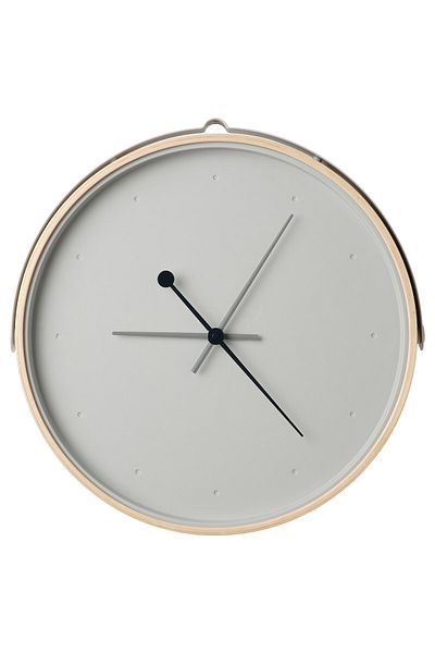 erorex Wall clock, ash veneer/light grey, 42 cm
