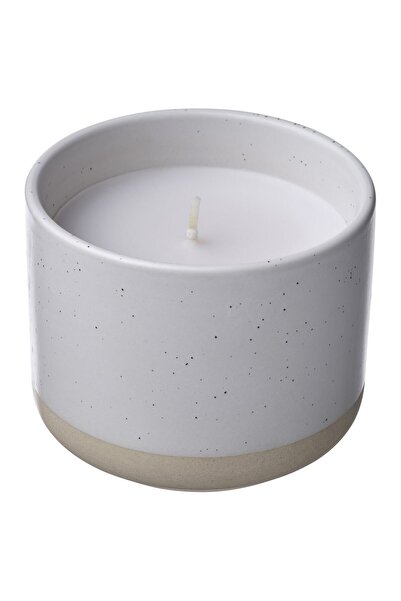 Generic شمعة معطرة في وعاء خزفي، فانيليا/أبيض، 25 ساعة