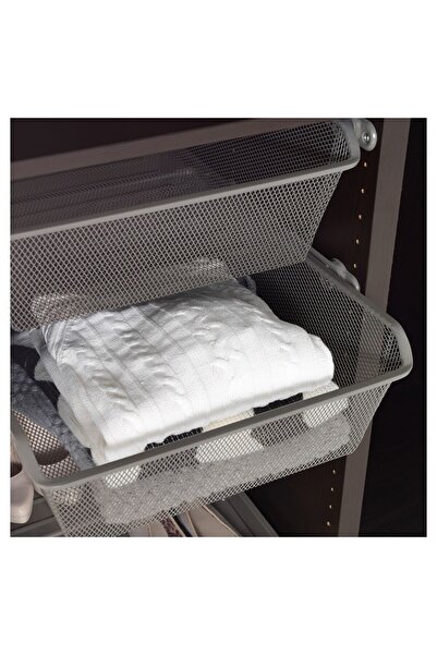 erorex Mesh basket with pull-out rail, dark grey, 50x58 cm