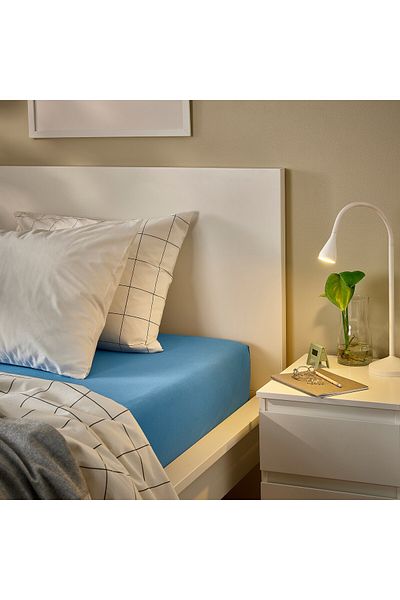 erorex Fitted sheet, blue, 90x200 cm