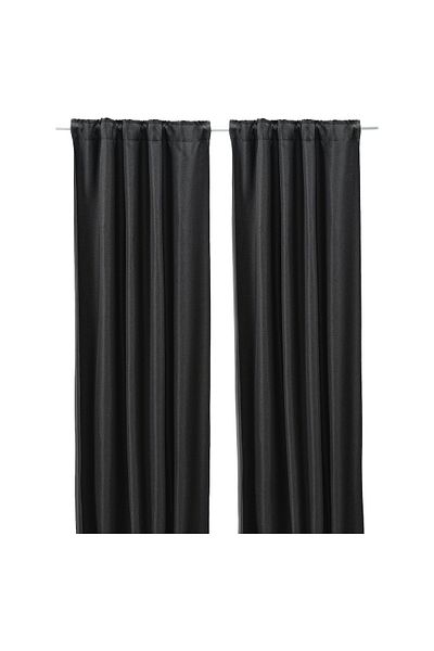 erorex Room darkening curtains, 1 pair, with heading tape/anthracite, 145x300 cm