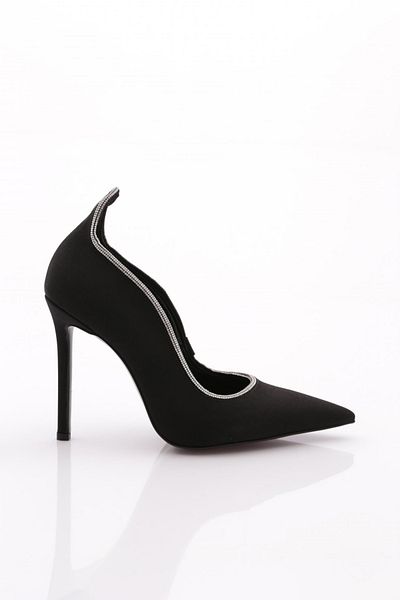 DGN Black Lycra Women's Heeled Shoes - 21933327