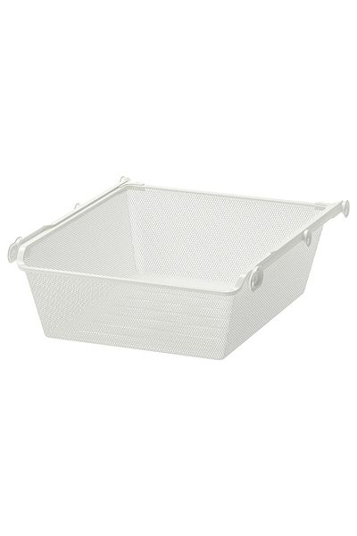 erorex Mesh basket with pull-out rail, white, 50x58 cm