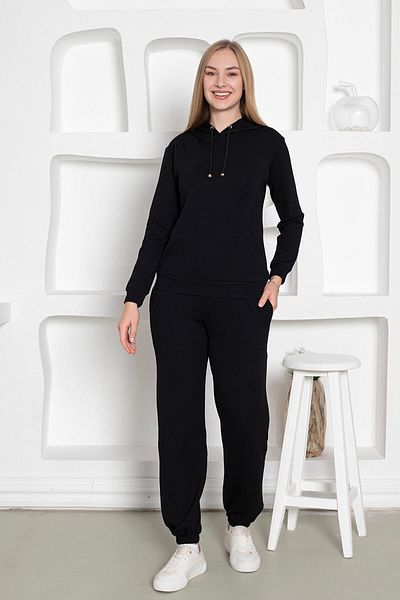 Miss Merveille Set trening cu glugă - modal negru, țesătură licra