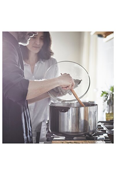 erorex Pot with lid, clear glass/stainless steel, 10 l