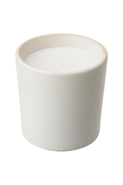 Generic شمعة معطرة في وعاء خزفي، برائحة الأخشاب الاسكندنافية/الأبيض، 50 ساعة
