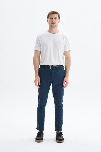 Arma Ανδρικό μπλε πλεκτό ύφασμα Slim Fit Slim Fit Stretch υφασμάτινο παντελόνι K9pcd0526