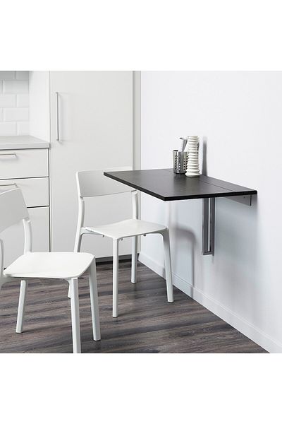 erorex Wall-mounted drop-leaf table, brown-black, 90x50 cm