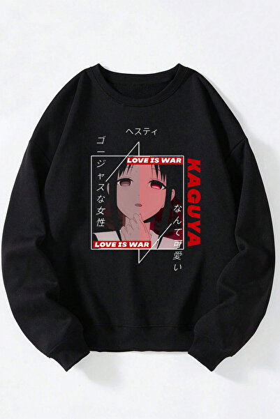 Anetos Φούτερ από βαμβακερό μαύρο μπλουζάκι Kaguya Shinomiya Unisex