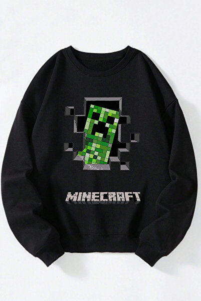 Anetos Minecraft Crepper unisex crna okrugla kragna Pamuk paket majica