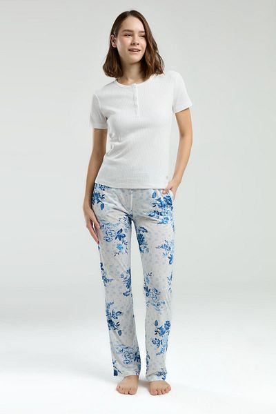 Pierre Cardin Top camisole cu gât rotund cu nasturi, set de buzunare cu imprimeu floral în partea de jos