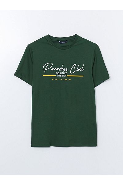 LC Waikiki Ανδρικό μπλουζάκι LCW Crew Neck με εμπριμέ χτενισμένο βαμβάκι