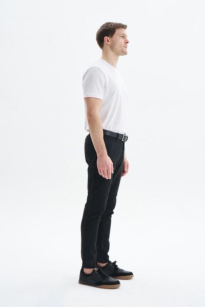 Arma Men's Black Knitted Fabric Slim Fit Slim Fit Stretch Fabric Trousers K9Pcd0526