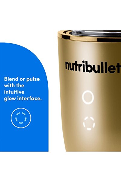 Nutribullet خلاط فائق السرعة بقوة 1200 واط، متعدد الوظائف، محرك هادئ، شفرة استخلاص سريعة، ذهبي