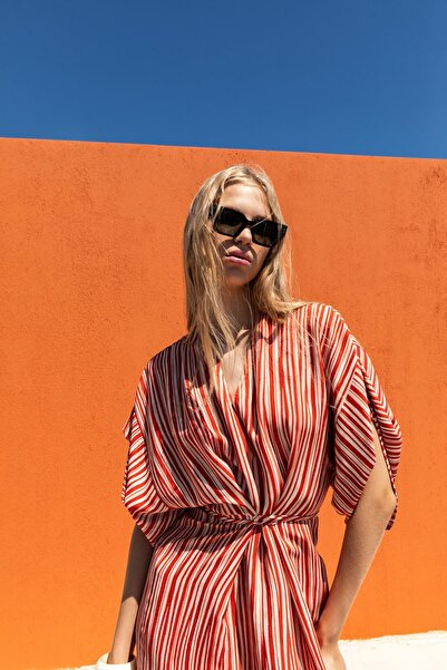 KAMEYA Flower Pattern Striped Dress 25S40743