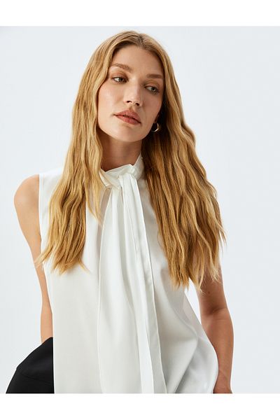 Koton White Satin Blouse For Women
