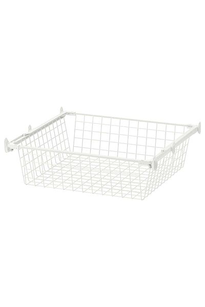 erorex Wire basket with pull-out rail, white, 60x55 cm