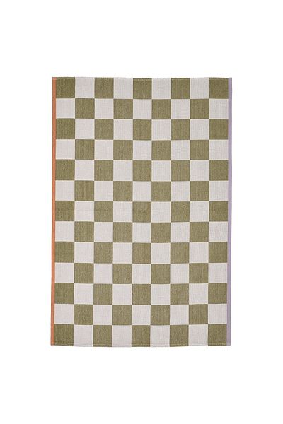 erorex Rug, flatwoven, white/green, 133x195 cm