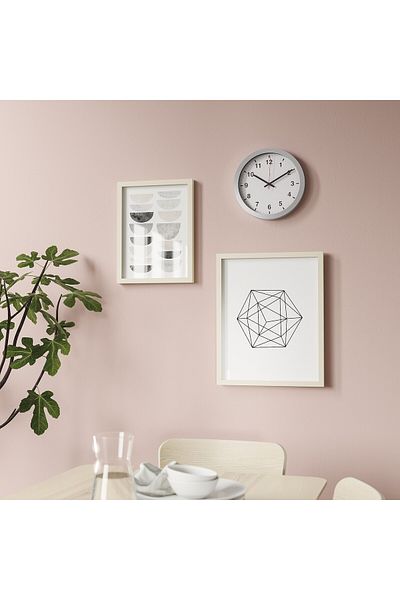 erorex Wall clock, silver-colour, 28 cm