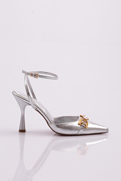 DGN 5009 Women's Stoned Ankle-Tied Heeled Shoes