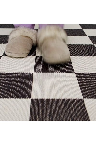 erorex Rug, flatwoven, white/black, 60x120 cm