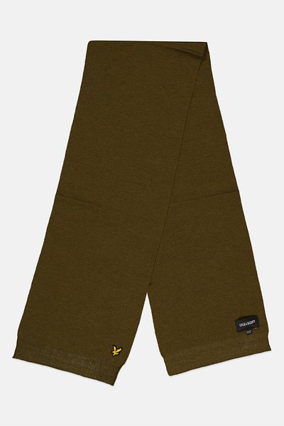 Lyle & Scott أوشحة بشعار العلامة التجارية للرجال، ارتفاع 30 سم × طول 176 سم، زيتوني