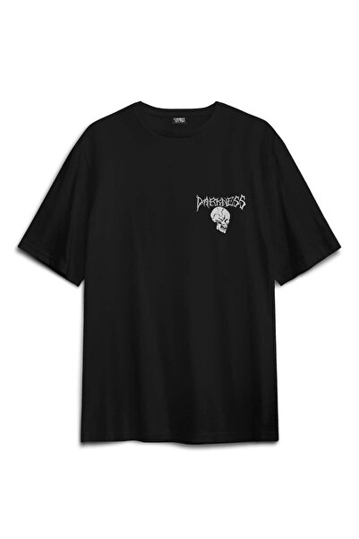 ZOKAWEAR Crna majica Darkness Skull Luther Gothic Skull Printed Oversized T-s...