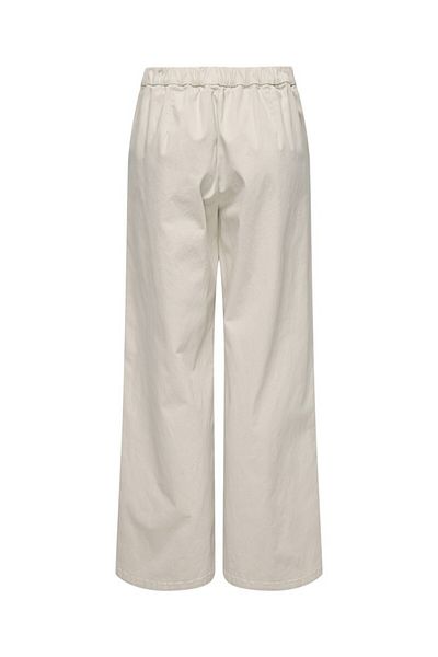 ONLY White Onlstella Mw Wide Pull-Up Trousers - Cc Pnt 15338662 -Pumicesto