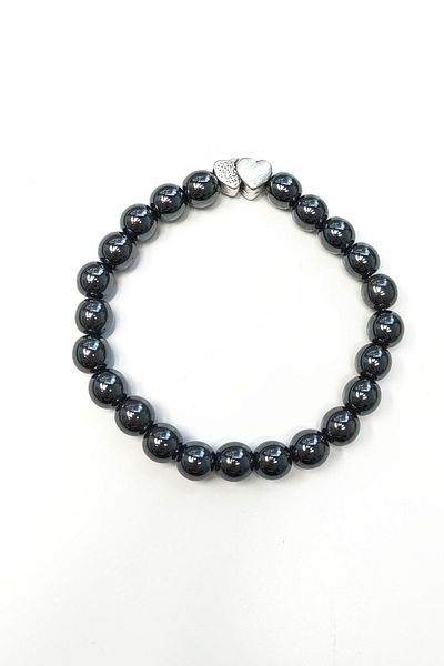 Chavin Men's Bracelet - Elastic and Terahertz Stone, Model Ev61
