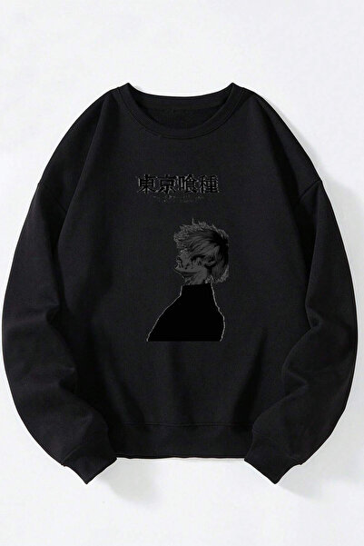 Anetos Φούτερ από βαμβακερό μαύρο μπλουζάκι Tokyo Ghoul Unisex