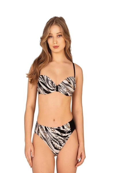 ElisaOtantik Women's Chain Patterned Supported Bikini Set