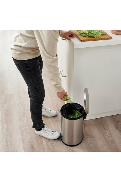 erorex Pedal bin, stainless steel, 12 l