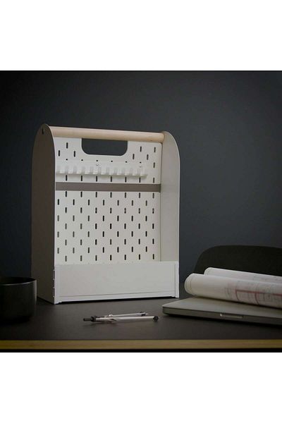 erorex Desk organiser, white, 33x21x43 cm