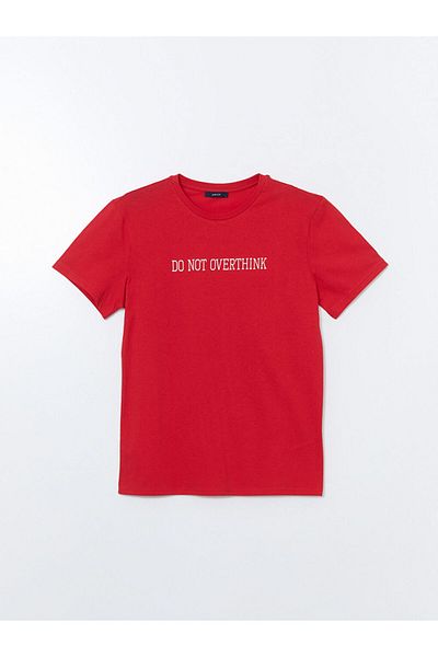 LC Waikiki New Season Crew Neck εμπριμέ χτενισμένο βαμβακερό ανδρικό Tisort - S5KP04Z8