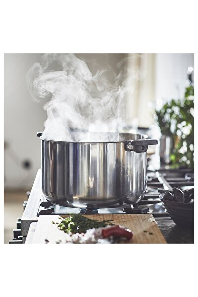 erorex Pot with lid, clear glass/stainless steel, 10 l