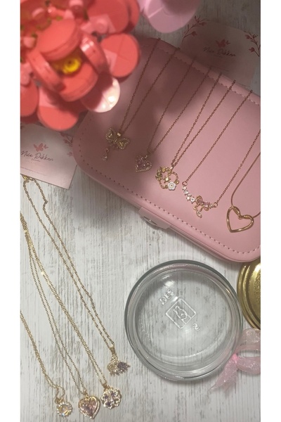 Handmade Sürpriz Takı Kavanozu 4 Adet Çelik Kolye (GOLD) -açıklamayı Okuyunuz...