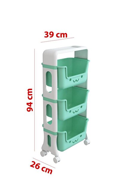 Armarks 3 Katlı Oyuncak Dolabı, Oyuncak Organizeri, Sepetli Oyuncak Dolabı