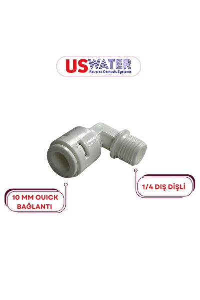 1/4 Dış Dişli 10mm Quick Bağlantılı L Dirsek
