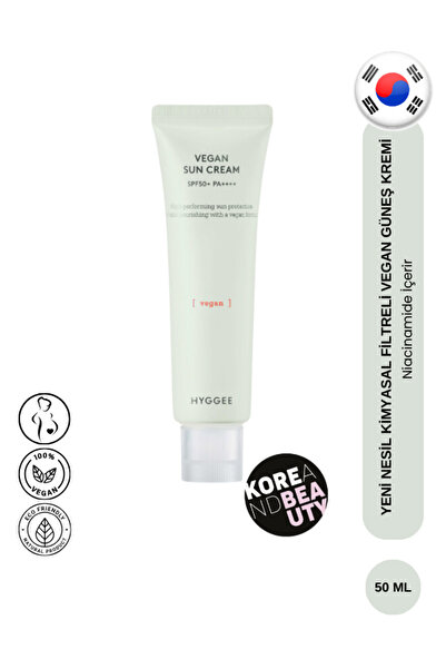 HYGGEE Vegan Sun Cream 50ml Spf50 Pa | Yeni Nesil Kimyasal Filtreli Vegan Yüz...
