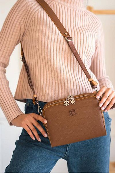 H&D COLLECTİON Πολύχρηστο ανάγλυφο τυπωμένο κουτί 2 διαμερισμάτων Μοντέλο μακρύ λουράκι ώμου και χιαστί τσάντα 2005