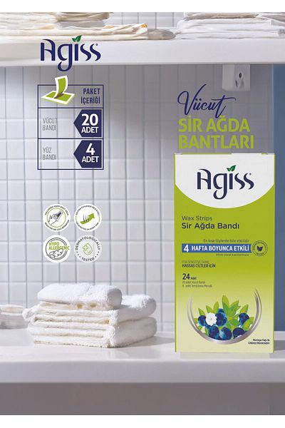 AGISS 24Pcs Wax Strips - 6 Pieces for Sensitive Skin