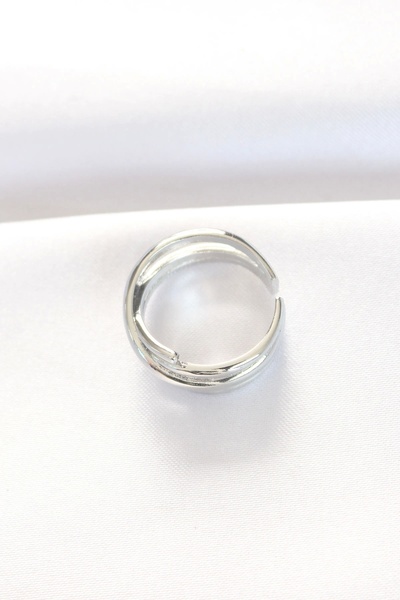 shopwave Thick Silver Color Adjustable Ring