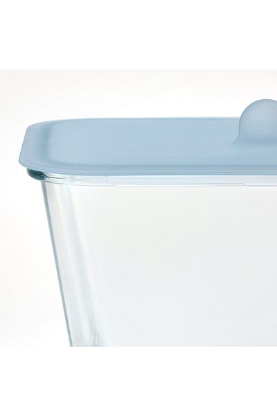 erorex Food container with lid, rectangular glass/silicone, 1.8 l