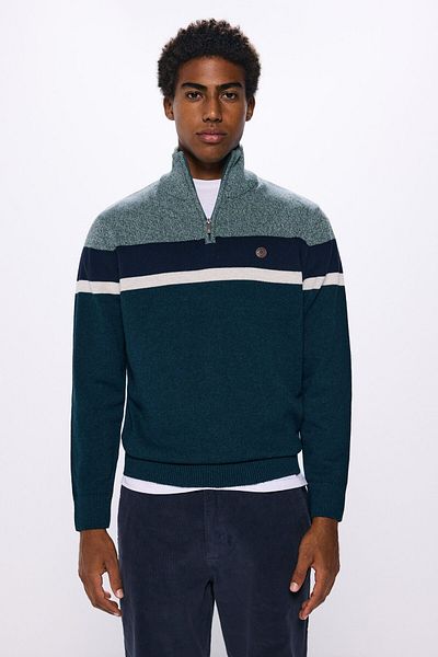 Springfield Color Block Zip Fastening Jersey